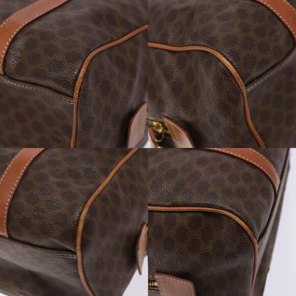 CELINE Macadam Canvas Hand Bag Pvc Leather Brown Gold - Picture 10 of 13